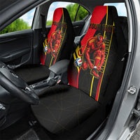 Personalized Belgium Soccer Red Devils Mascot Car Seat Cover Royal Belgian Football Geometric Simple Style