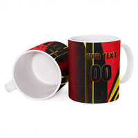 Personalized Belgium Soccer Red Devils Mascot Ceramic Mug Royal Belgian Football Geometric Simple Style