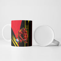 Personalized Belgium Soccer Red Devils Mascot Ceramic Mug Royal Belgian Football Geometric Simple Style