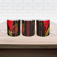 Personalized Belgium Soccer Red Devils Mascot Ceramic Mug Royal Belgian Football Geometric Simple Style