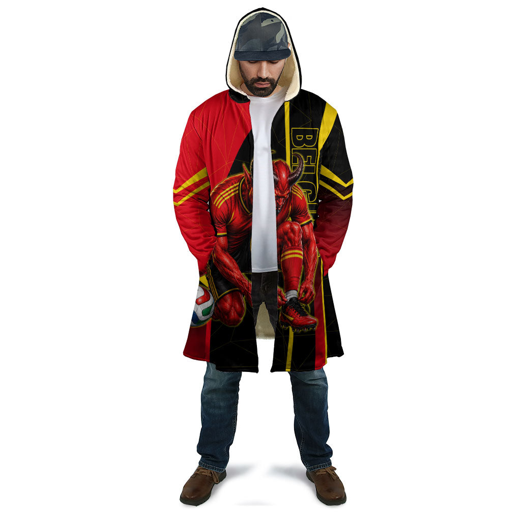 Personalized Belgium Soccer Red Devils Mascot Cloak Royal Belgian Football Geometric Simple Style