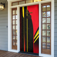 Personalized Belgium Soccer Red Devils Mascot Door Cover Royal Belgian Football Geometric Simple Style