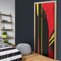 Personalized Belgium Soccer Red Devils Mascot Door Cover Royal Belgian Football Geometric Simple Style