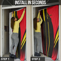 Personalized Belgium Soccer Red Devils Mascot Door Cover Royal Belgian Football Geometric Simple Style
