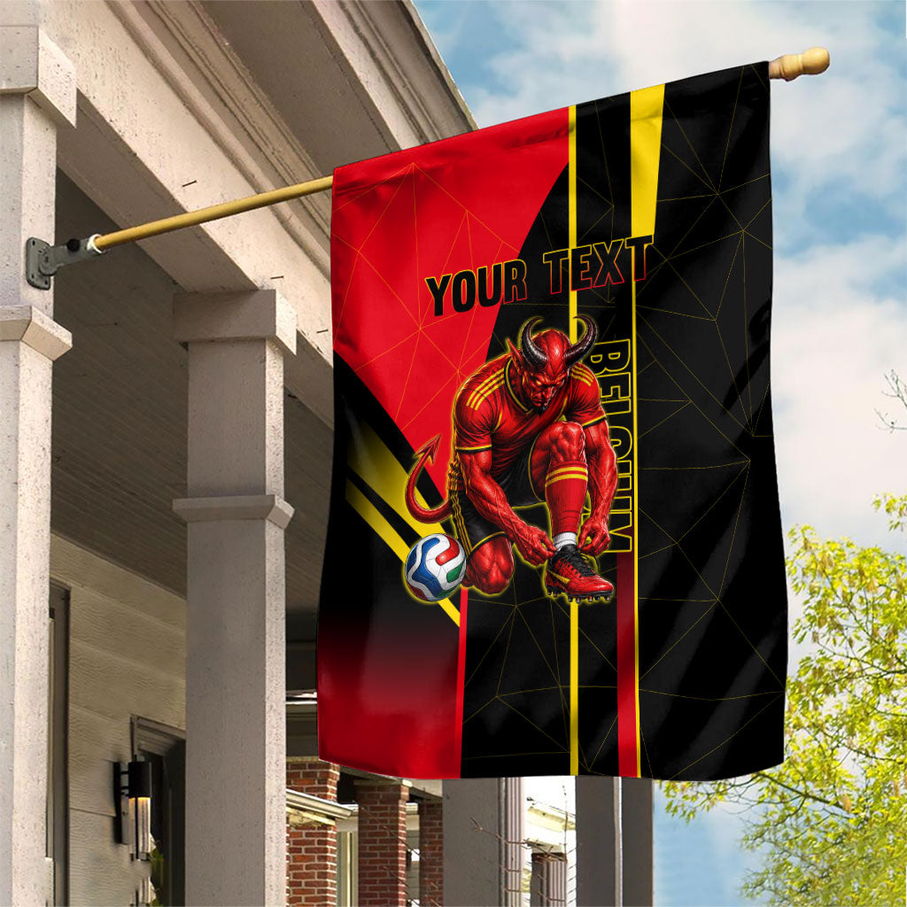 Personalized Belgium Soccer Red Devils Mascot Garden Flag Royal Belgian Football Geometric Simple Style