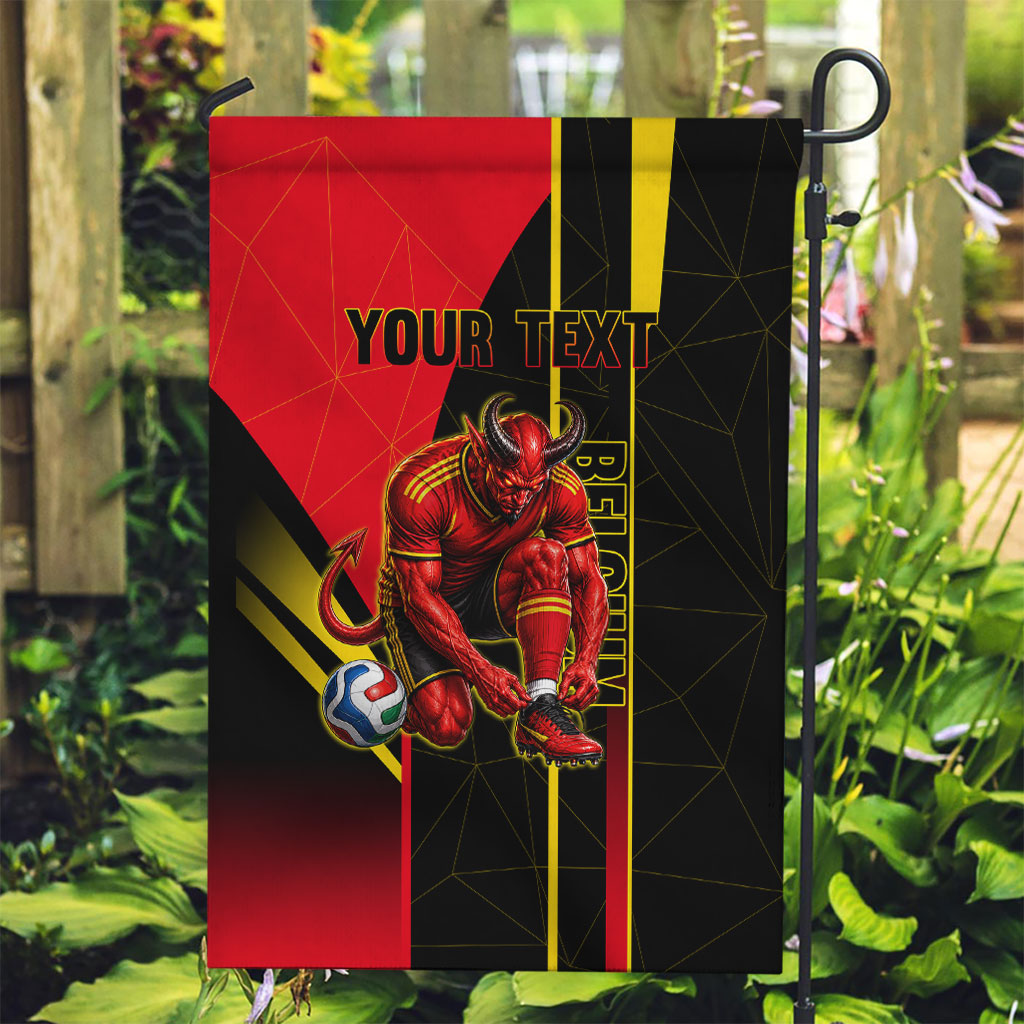 Personalized Belgium Soccer Red Devils Mascot Garden Flag Royal Belgian Football Geometric Simple Style