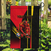 Personalized Belgium Soccer Red Devils Mascot Garden Flag Royal Belgian Football Geometric Simple Style