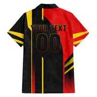 Personalized Belgium Soccer Red Devils Mascot Hawaiian Shirt Royal Belgian Football Geometric Simple Style