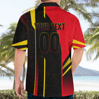 Personalized Belgium Soccer Red Devils Mascot Hawaiian Shirt Royal Belgian Football Geometric Simple Style