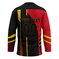 Personalized Belgium Soccer Red Devils Mascot Hockey Jersey Royal Belgian Football Geometric Simple Style