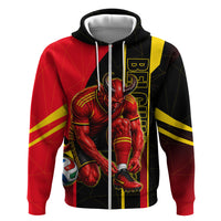 Personalized Belgium Soccer Red Devils Mascot Hoodie Royal Belgian Football Geometric Simple Style