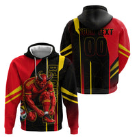 Personalized Belgium Soccer Red Devils Mascot Hoodie Royal Belgian Football Geometric Simple Style