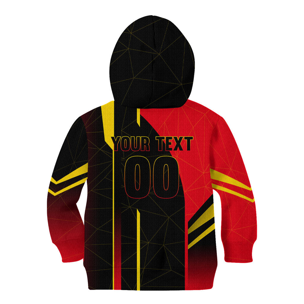 Personalized Belgium Soccer Red Devils Mascot Kid Hoodie Royal Belgian Football Geometric Simple Style