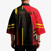 Personalized Belgium Soccer Red Devils Mascot Kimono Royal Belgian Football Geometric Simple Style