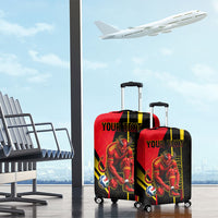 Personalized Belgium Soccer Red Devils Mascot Luggage Cover Royal Belgian Football Geometric Simple Style