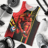 Personalized Belgium Soccer Red Devils Mascot Men Tank Top Royal Belgian Football Geometric Simple Style