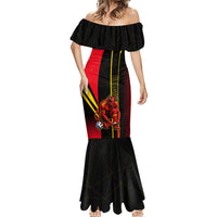 Personalized Belgium Soccer Red Devils Mascot Mermaid Dress Royal Belgian Football Geometric Simple Style