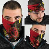 Personalized Belgium Soccer Red Devils Mascot Neck Gaiter Royal Belgian Football Geometric Simple Style
