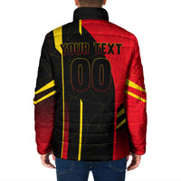 Personalized Belgium Soccer Red Devils Mascot Padded Jacket Royal Belgian Football Geometric Simple Style