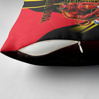 Personalized Belgium Soccer Red Devils Mascot Pillow Cover Royal Belgian Football Geometric Simple Style