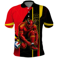 Personalized Belgium Soccer Red Devils Mascot Polo Shirt Royal Belgian Football Geometric Simple Style