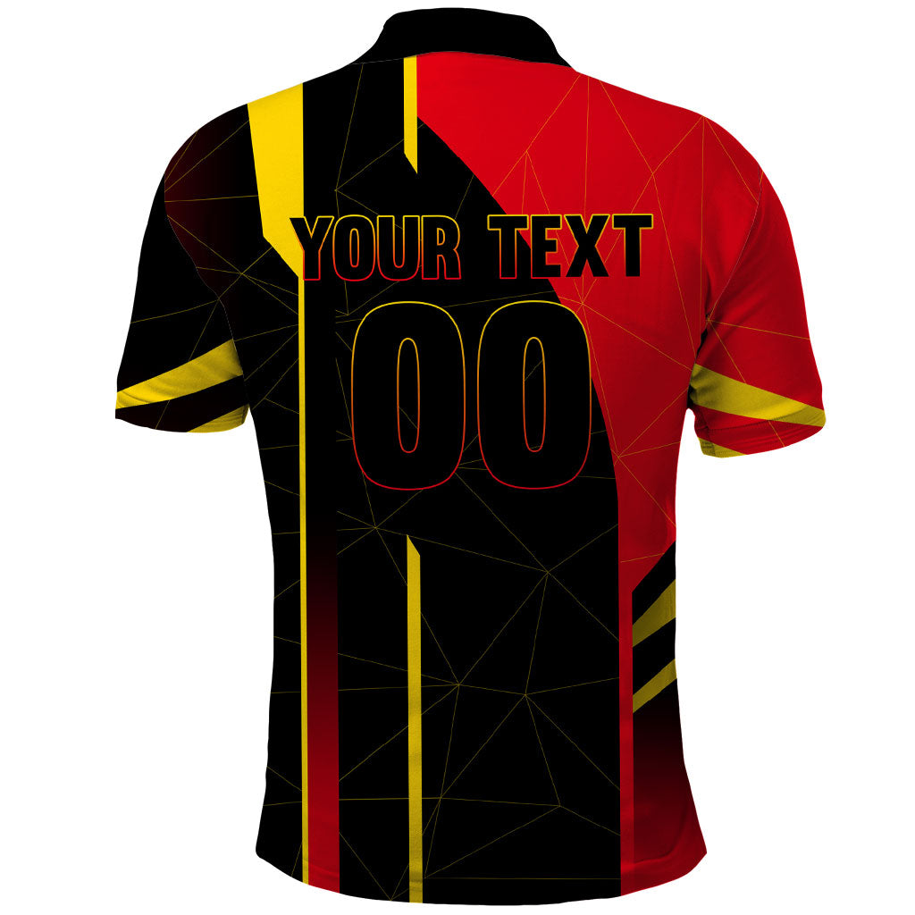 Personalized Belgium Soccer Red Devils Mascot Polo Shirt Royal Belgian Football Geometric Simple Style