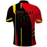 Personalized Belgium Soccer Red Devils Mascot Polo Shirt Royal Belgian Football Geometric Simple Style