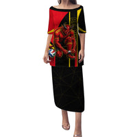 Personalized Belgium Soccer Red Devils Mascot Puletasi Royal Belgian Football Geometric Simple Style