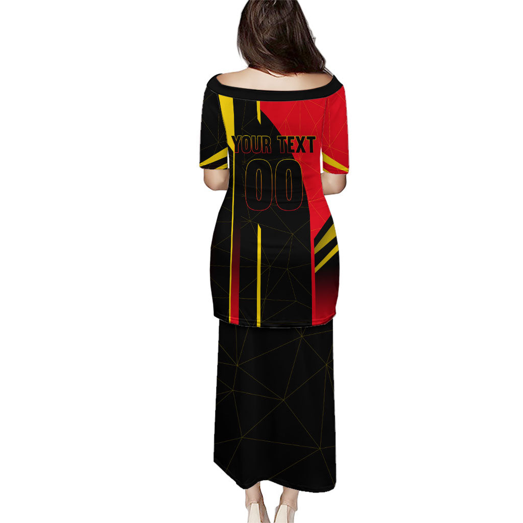 Personalized Belgium Soccer Red Devils Mascot Puletasi Royal Belgian Football Geometric Simple Style