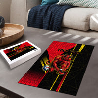 Personalized Belgium Soccer Red Devils Mascot Puzzle Royal Belgian Football Geometric Simple Style