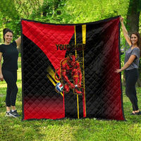 Personalized Belgium Soccer Red Devils Mascot Quilt Royal Belgian Football Geometric Simple Style