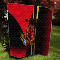 Personalized Belgium Soccer Red Devils Mascot Quilt Royal Belgian Football Geometric Simple Style