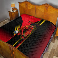 Personalized Belgium Soccer Red Devils Mascot Quilt Royal Belgian Football Geometric Simple Style