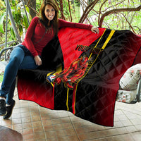 Personalized Belgium Soccer Red Devils Mascot Quilt Royal Belgian Football Geometric Simple Style