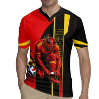 Personalized Belgium Soccer Red Devils Mascot Rugby Jersey Royal Belgian Football Geometric Simple Style