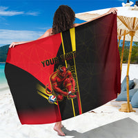 Personalized Belgium Soccer Red Devils Mascot Sarong Royal Belgian Football Geometric Simple Style