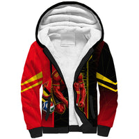 Personalized Belgium Soccer Red Devils Mascot Sherpa Hoodie Royal Belgian Football Geometric Simple Style