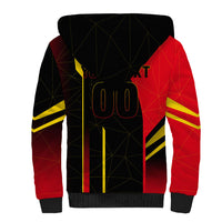 Personalized Belgium Soccer Red Devils Mascot Sherpa Hoodie Royal Belgian Football Geometric Simple Style