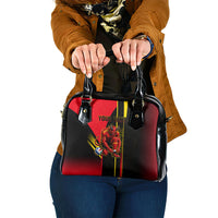 Personalized Belgium Soccer Red Devils Mascot Shoulder Handbag Royal Belgian Football Geometric Simple Style