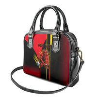Personalized Belgium Soccer Red Devils Mascot Shoulder Handbag Royal Belgian Football Geometric Simple Style