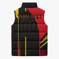 Personalized Belgium Soccer Red Devils Mascot Sleeveless Puffer Jacket Royal Belgian Football Geometric Simple Style