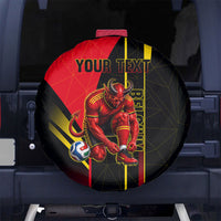 Personalized Belgium Soccer Red Devils Mascot Spare Tire Cover Royal Belgian Football Geometric Simple Style