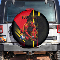 Personalized Belgium Soccer Red Devils Mascot Spare Tire Cover Royal Belgian Football Geometric Simple Style