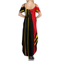 Personalized Belgium Soccer Red Devils Mascot Summer Maxi Dress Royal Belgian Football Geometric Simple Style