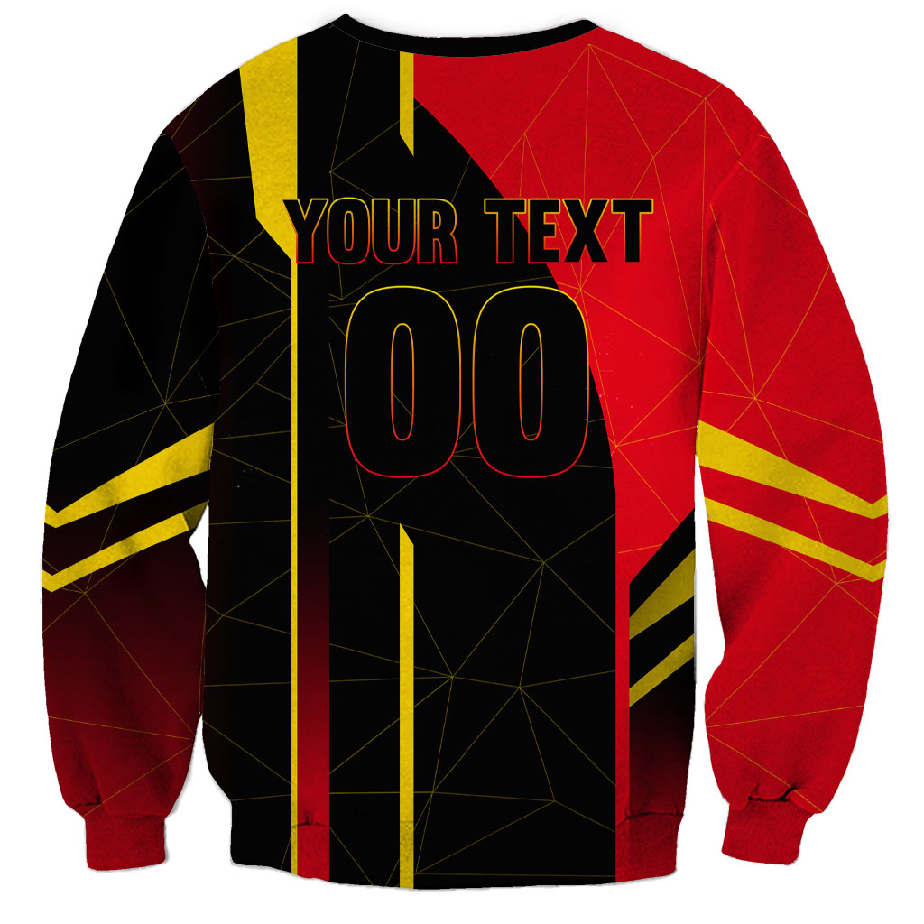 Personalized Belgium Soccer Red Devils Mascot Sweatshirt Royal Belgian Football Geometric Simple Style