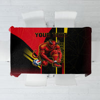 Personalized Belgium Soccer Red Devils Mascot Tablecloth Royal Belgian Football Geometric Simple Style