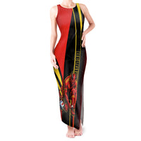 Personalized Belgium Soccer Red Devils Mascot Tank Maxi Dress Royal Belgian Football Geometric Simple Style