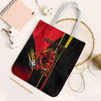 Personalized Belgium Soccer Red Devils Mascot Tote Bag Royal Belgian Football Geometric Simple Style