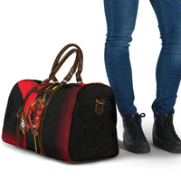 Personalized Belgium Soccer Red Devils Mascot Travel Bag Royal Belgian Football Geometric Simple Style