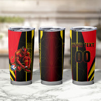 Personalized Belgium Soccer Red Devils Mascot Tumbler Cup Royal Belgian Football Geometric Simple Style